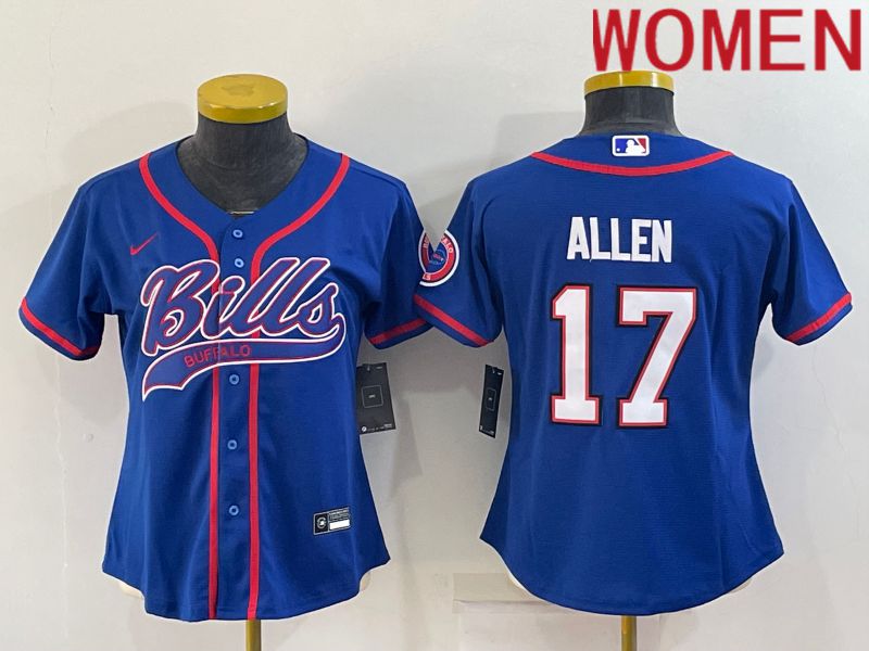 Women Buffalo Bills #17 Allen Blue 2022 Nike Co branded NFL Jerseys->women nfl jersey->Women Jersey